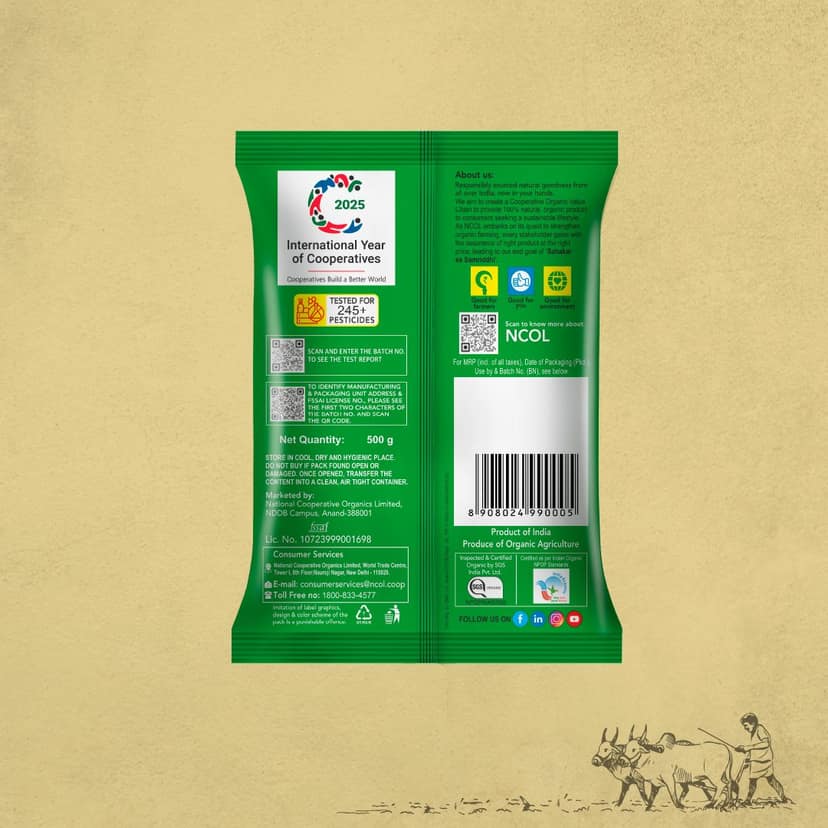 Bharat Organics Unpolished Brown (Kala) Chana - 1kg view 2