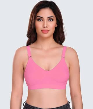 Eve's Beauty Cotton Blend Non Padded Women's Everyday Bra ( Pink )