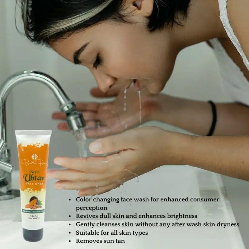 Belledew Magik Tan Removal & Brightening Face Wash | Natural Ubtan Formula with Haldi & Kesar for Radiant, Glowing Skin | 100gm view 3