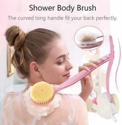 Bath Brush with 2-in-1 Bristles and Loofah view 3