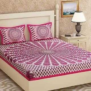 Pure Cotton Printed Bed-Sheet with Two Pillows