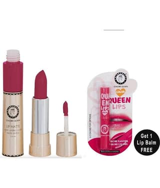 Colors Queen 2 in 1 Matte Finish Water Proof Lipstick Maroonn (Shade - 04)