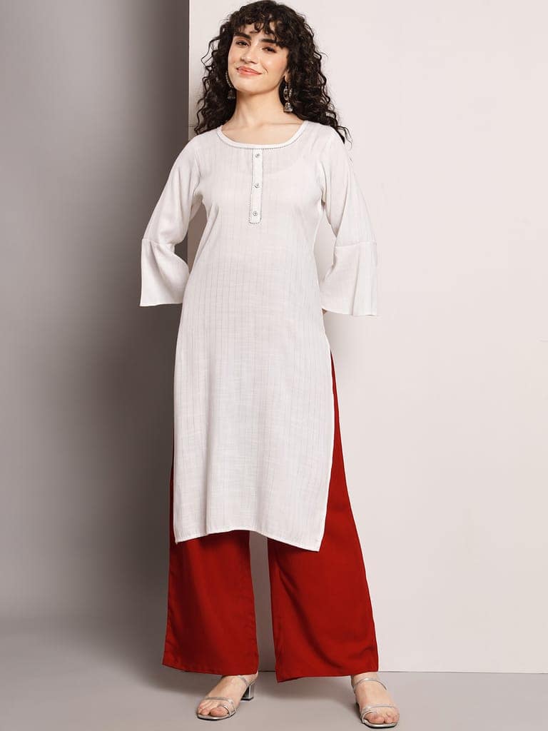 Soft Colors Regular Fit Pocket Palazzo (Maroon) view 3
