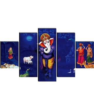 Saf Lord Ganesh Ji Religious Wall Hanging Framed Painting