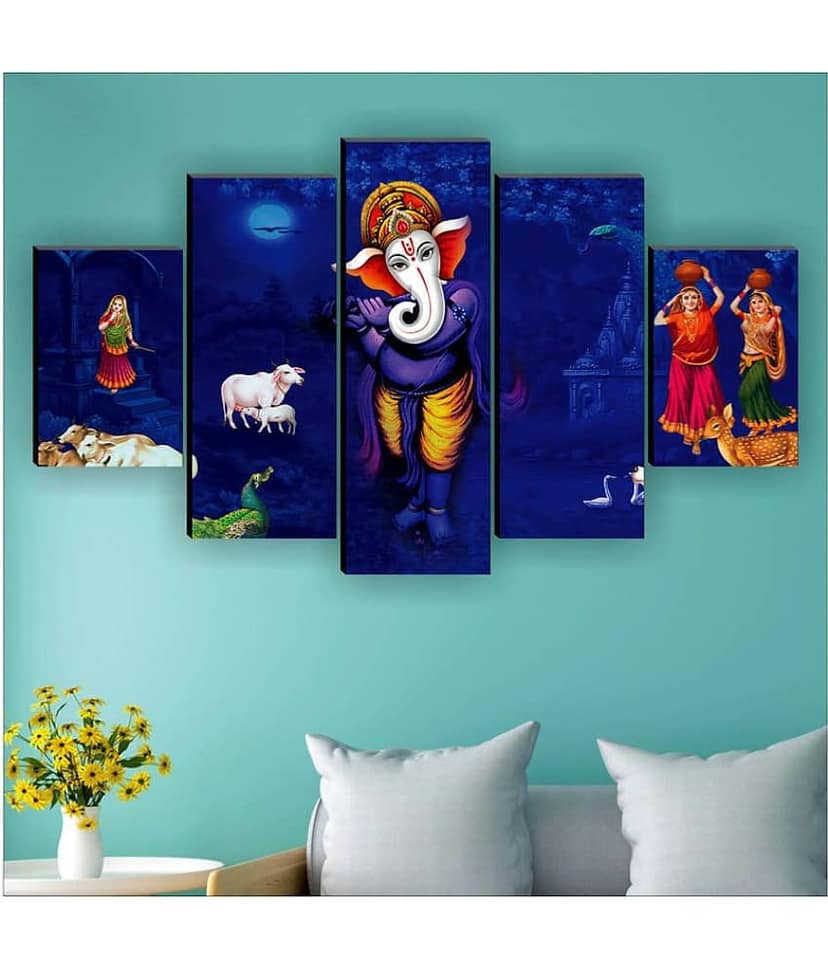 Saf Lord Ganesh Ji Religious Wall Hanging Framed Painting view 2