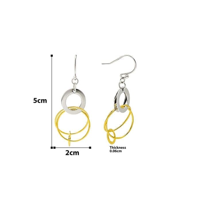 18k Gold Plated Two Tone Silver Eclipes Earrings view 4