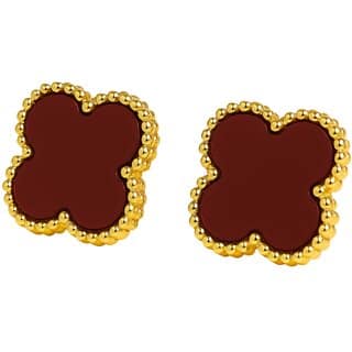 Kimti Scarlet Clover Anti Tarnish Stud Earrings
