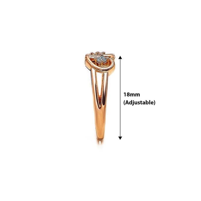 Rose Gold Soulmate Adjustable Ring view 4