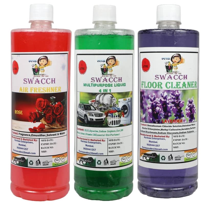 HOME CARE COMBO Air Freshner Rose, Multipurpose Liquid & Floor Cleaner Lavender 1 Litre (Pack of 3)