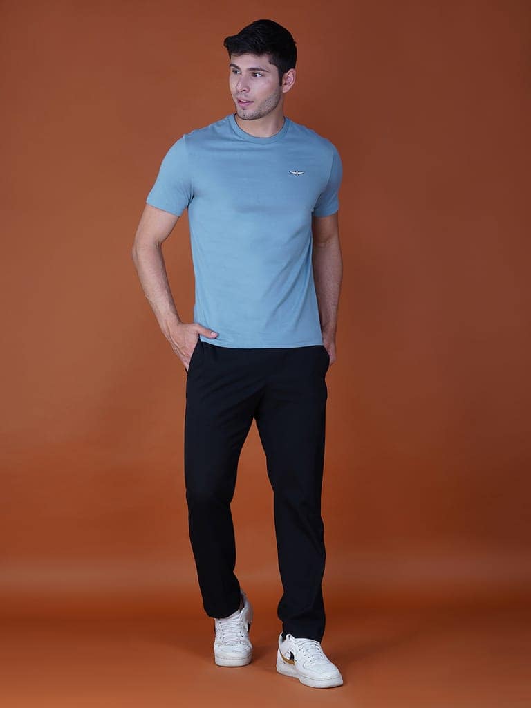 Men's Casual Cotton Jersey Tee Blue view 5