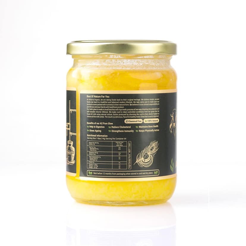 Atharvaa Desi Gir cow Organic Cow Ghee | 100% Pure & Natural | No Chemicals or Additives | A2 Ghee | 500ml view 3