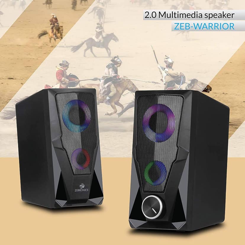 Zebronics ZEB-WARRIOR Wired 2.0 Speakers - Black view 4
