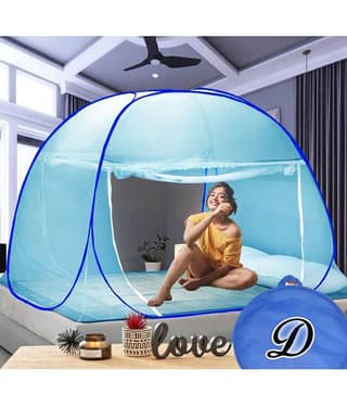 didhiti - White Polycotton Foldable Mosquito Net, Machardani ( Pack of 1 )