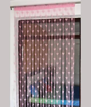 Handloomwala Abstract Transparent Rod Pocket Curtain 7 ft ( Pack of 1 ) - Light Blue