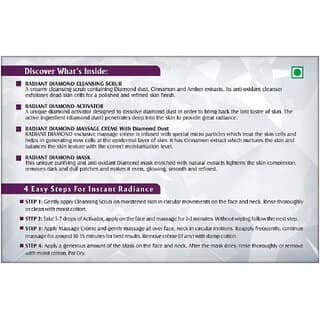 Lotus Herbals Radiant Diamond Cellular Radiance 4 In 1 Facial Kit With Diamon Dust Cinnamon All Skin 4x37g view 2
