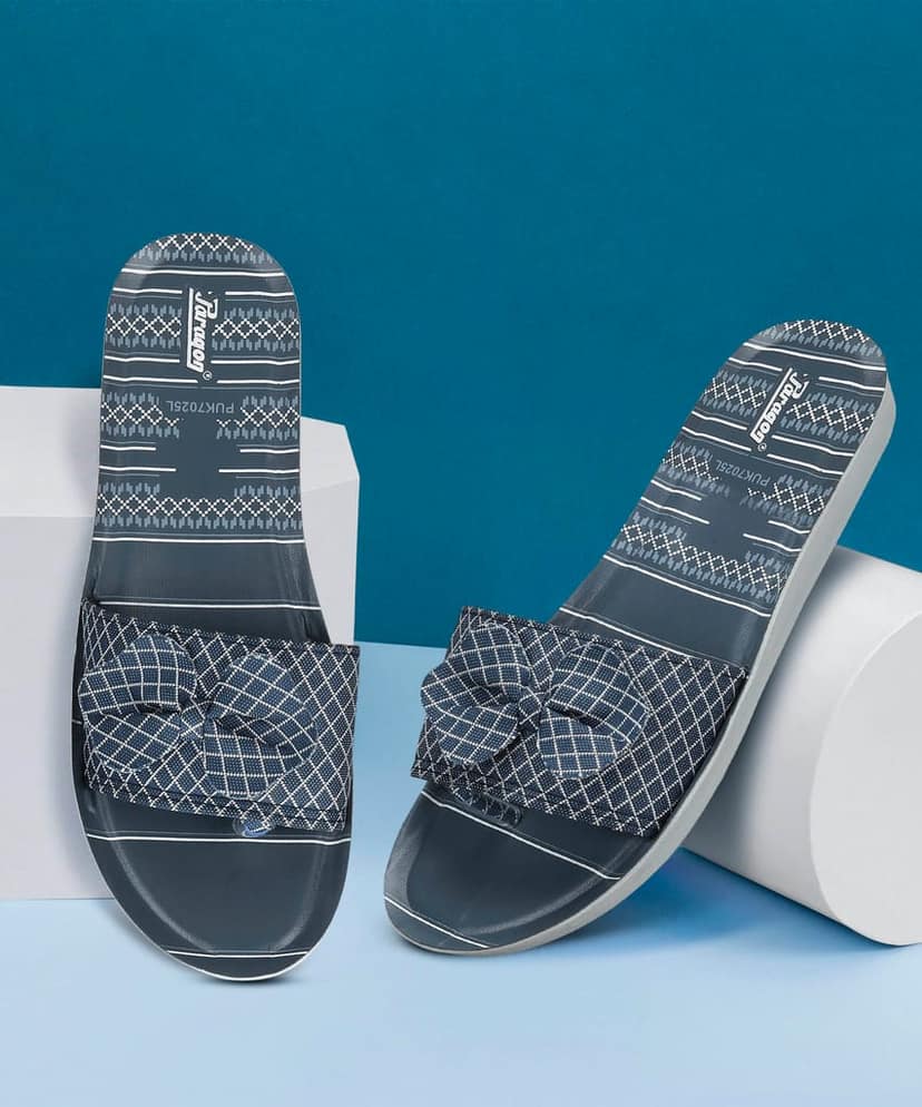 Paragon Women's Blue-Grey Sliders with Anti-skid Cushioned Sole for Everyday Use view 7