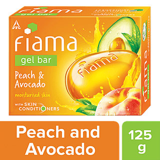 Fiama Peach & Avocado Gel Bar - For Moisturisation, With Skin Conditioners, 125 g