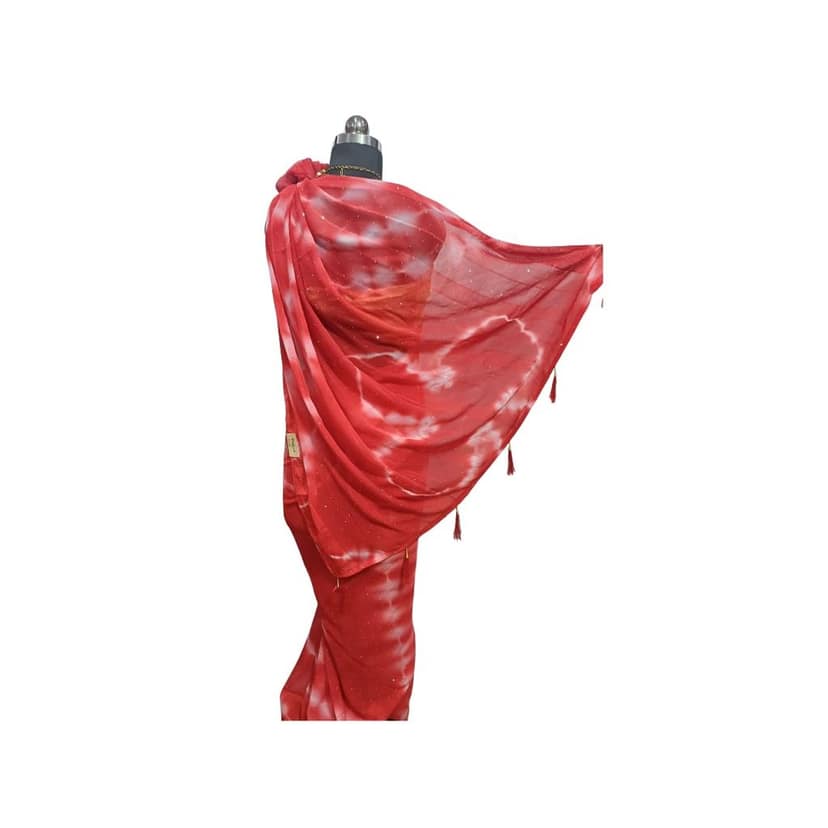 Red Georgette Saree view 2