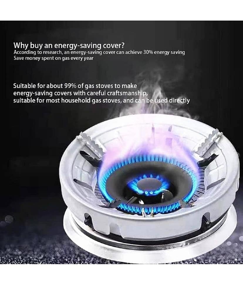 RAMDEV ENTERPRISE Gas Saver Burner Stand Gas Chula Burner Gas Stove Burner Stand Jali Ring Fire & Windproof Energy Saving, Gas Chula Support Stand 4 Legs Supported For Indian Gas 0.7mm (Pack Of 2). view 2