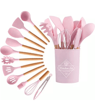 Saykhus Pink Wooden Cutlery Set ( Pack of 1 )