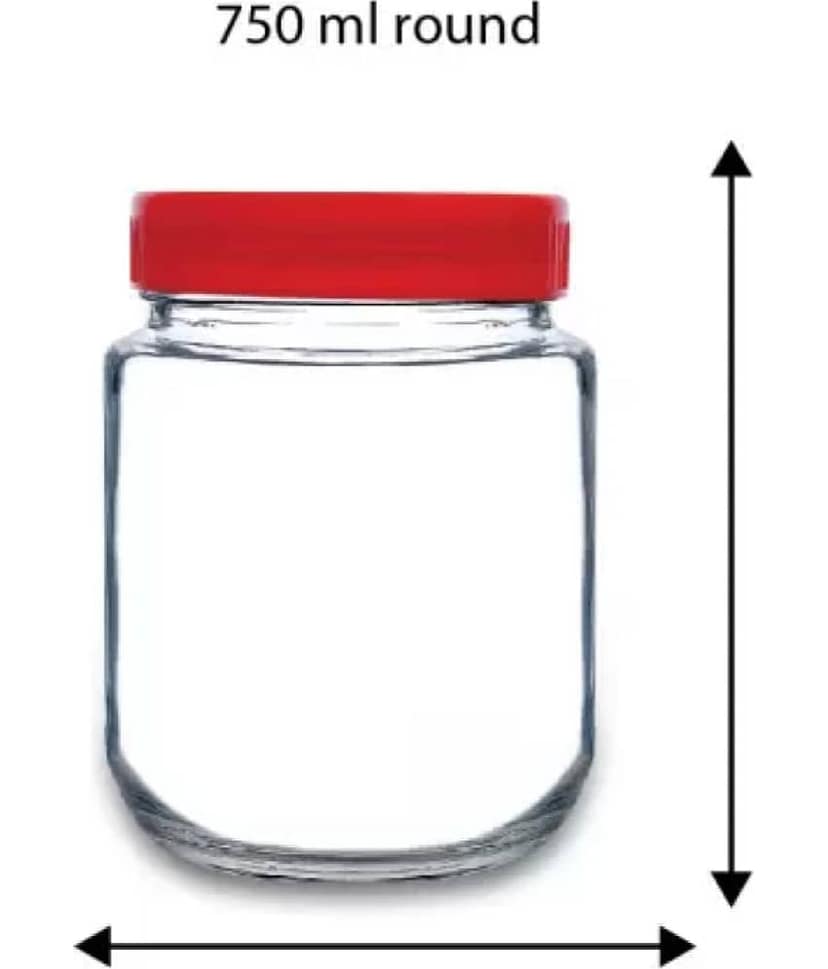 skwaion Glass Red Dal Container ( Set of 4 ) view 2