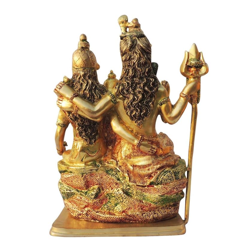 Brass Shiv Parivar Statue - Pooja Room Decor, Height : 16.5 Inch (BSMAS493 I) view 3