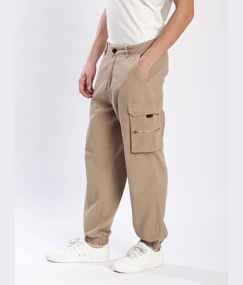 IVOC Relax Flat Men's Joggers - Beige ( Pack of 1 ) view 3