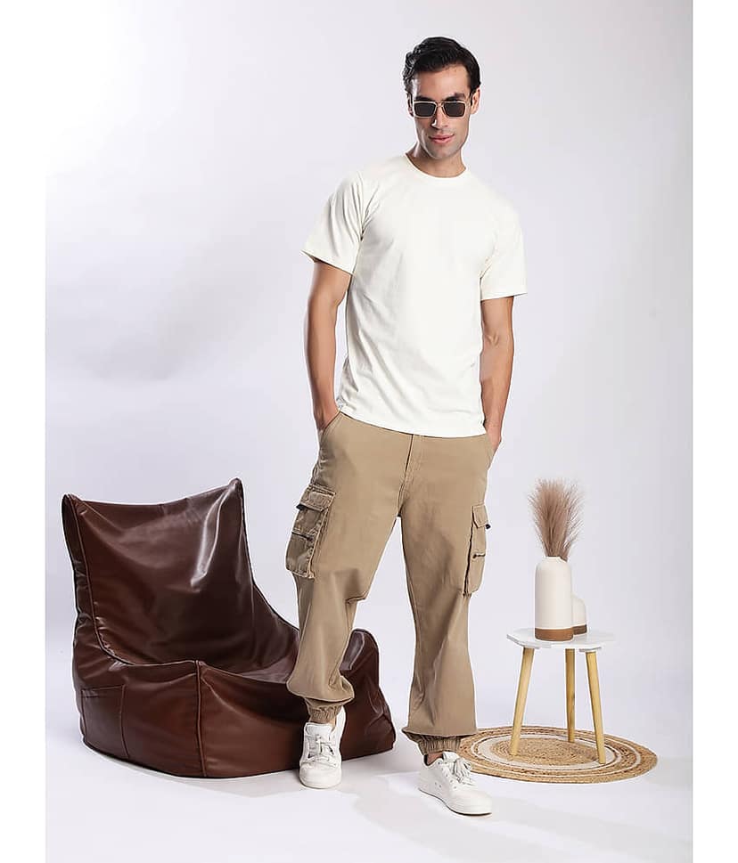 IVOC Relax Flat Men's Joggers - Beige ( Pack of 1 ) view 5