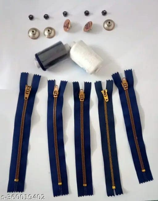Combo of 5 Jeans Zip,5 Jeans Buttons ,2 Jeans Threads view 3