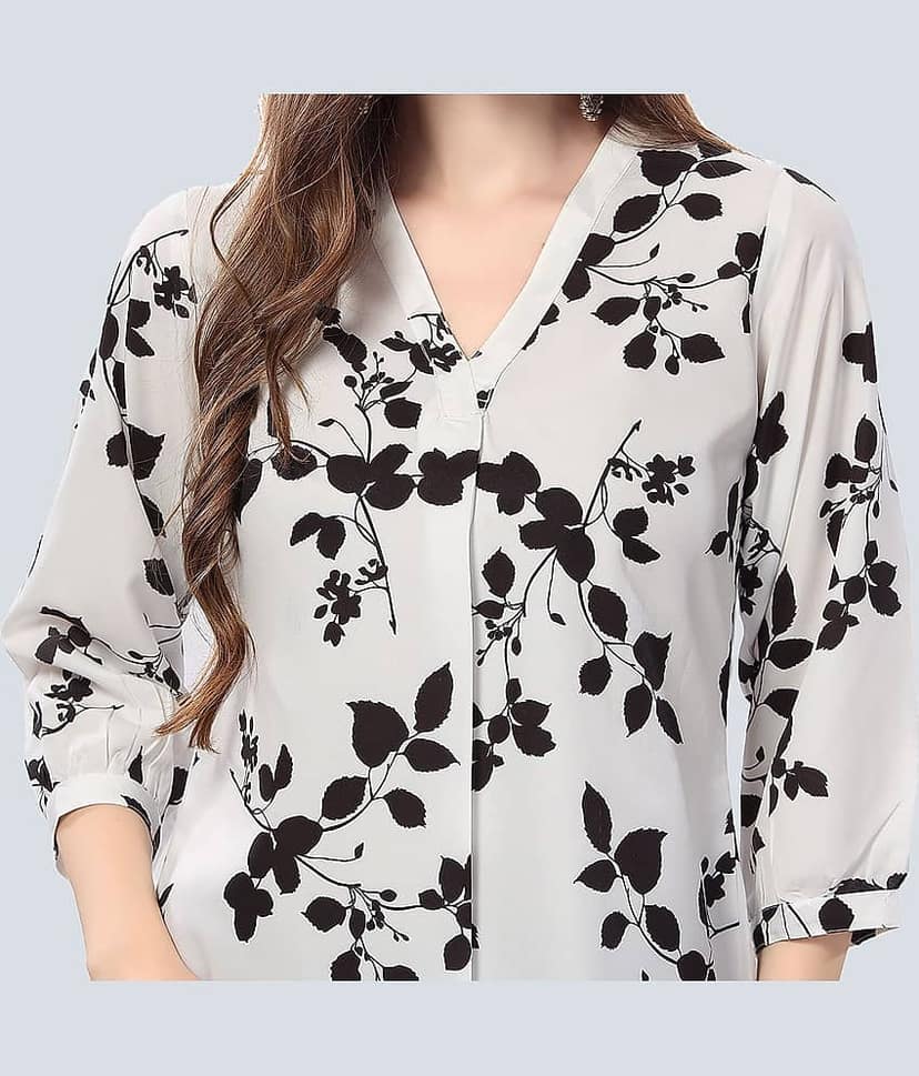 Meher Impex Women's Crepe Tunic ( White ) view 2
