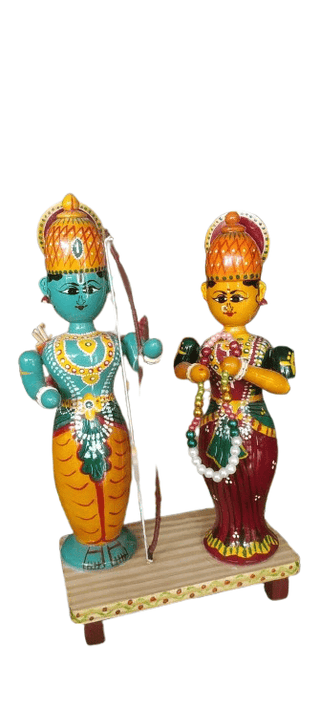 Handcrafted Wooden Siva Parvathi set - Indian Craftsmanship & Culture