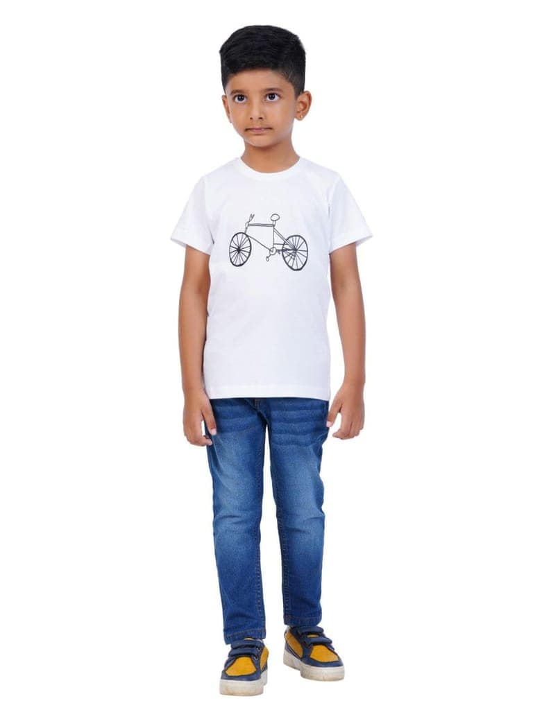 AIR GARB Boys Round Neck Printed Cotton T-shirt for 8-10 Years - Pack of 2 (K810-CW-TB) Multicolour view 4