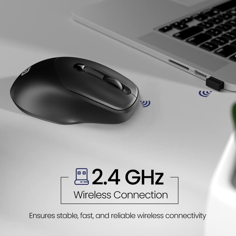 Portronics Toad 35 Wireless Mouse with 2.4 GHz Wireless, Adjustable Sensitivity, USB Receiver, Ergonomic Design, for Laptops, Desktops PC, Mac view 2