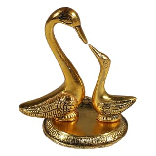 DreamKraft Swan Set Statue, Duck Kissing Pair Gift for him, her Couple Anniversary Birthday Valentine Gifts, Size: 12 cm X 22 cm - Silver