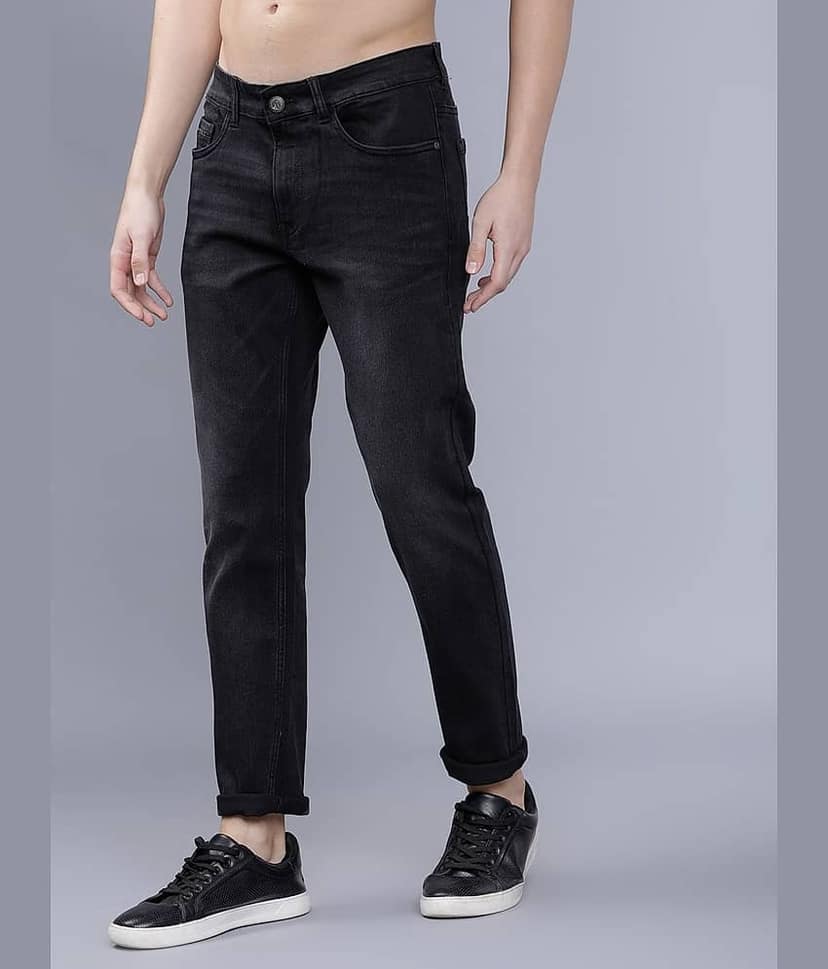 The Indian Garage Co. Slim Fit Basic Men's Jeans - Black ( Pack of 1 ) view 3