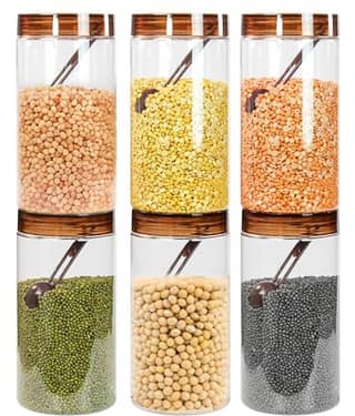 PearlPet Tiffany_Brown-1400ml PET Brown Multi-Purpose Container ( Set of 6 )