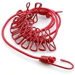 Adjustable Folding Cloth Drying Rope with Hooks for Travel & Home