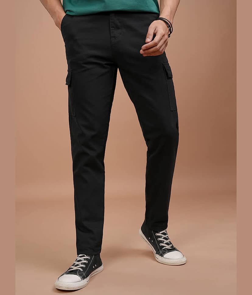 Highlander Tapered Men's Cargos - Black ( Pack of 1 )