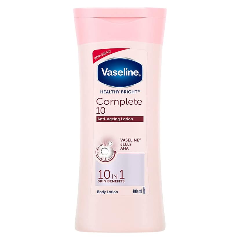 Vaseline Healthy Bright Complete 10 Body Lotion, Anti- Ageing Lotion With Vitamin B3, Aha, Pro-Retinol, 200 Ml