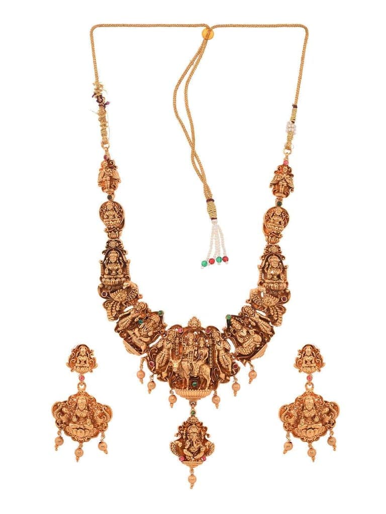 Gold Plated Exquisite Design Shiv Parivar Temple Jewellery Set view 6