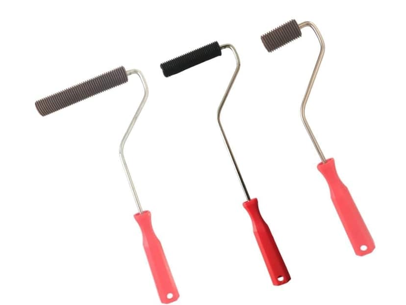 MD Fiberglass Roller Tool, Solid Steel Metal FRP Bubble Paddle Laminating Roller for FRP Resin Work