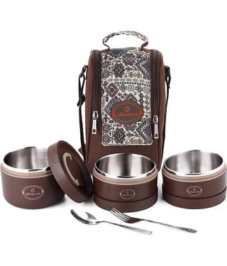 Oliveware Executive Pro Stainless Steel Lunch Box 3 - Container ( Pack of 1 )