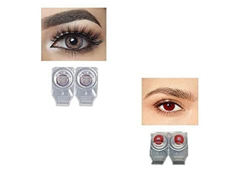 AMETHYST AND RED MD SPARKLE 2 PAIR MONTHLY COLOR CONTACT LENS WITH CASE, LENS HOLDER AND 60 ML SOLUTION (PACK OF 2 PAIR)