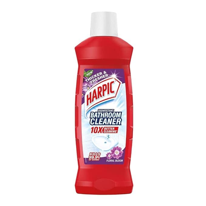 Harpic Bathroom Cleaner Liquid, Floral - 500 ml New Thicker Bathroom Floor Cleaner Red Harpic Bottle