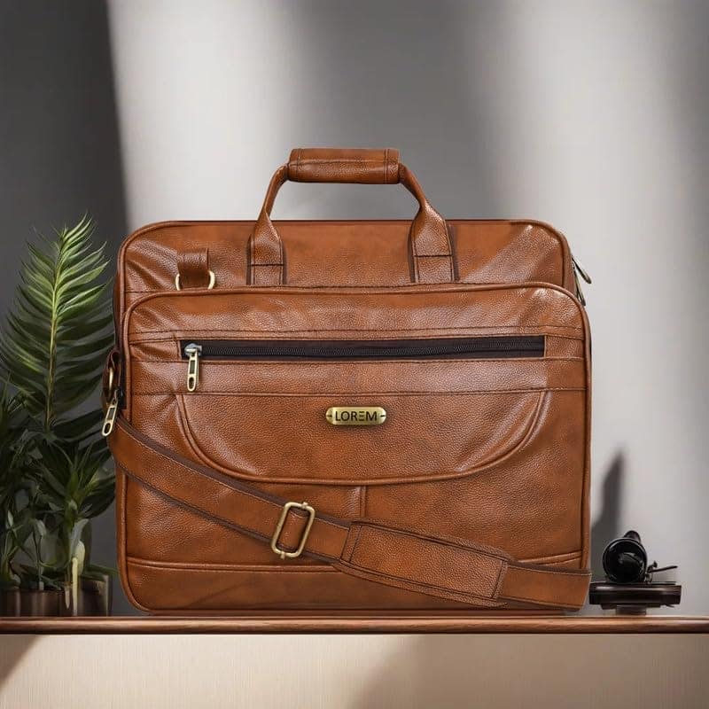 LOREM 28L Faux Leather Messenger Bag For Men-UF view 2