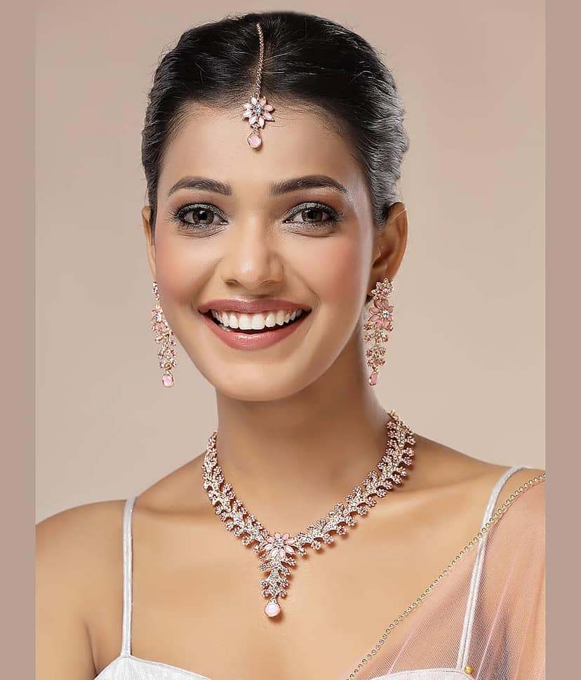 Sukkhi Pink Alloy Necklace Set ( Pack of 1 ) view 2