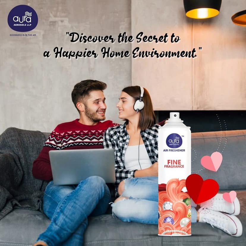 Aura Aerosols Air Freshener 300ml (Pack of 2) - Lavender & Brut view 4