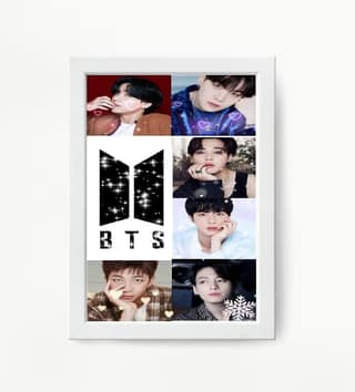 NOKKES Bts Army Bangtan Boy V suga J-Hope Jungkook Jin Jimin Rm 5X7 Inch Size Photo Frame Photo Home Office_AQW314