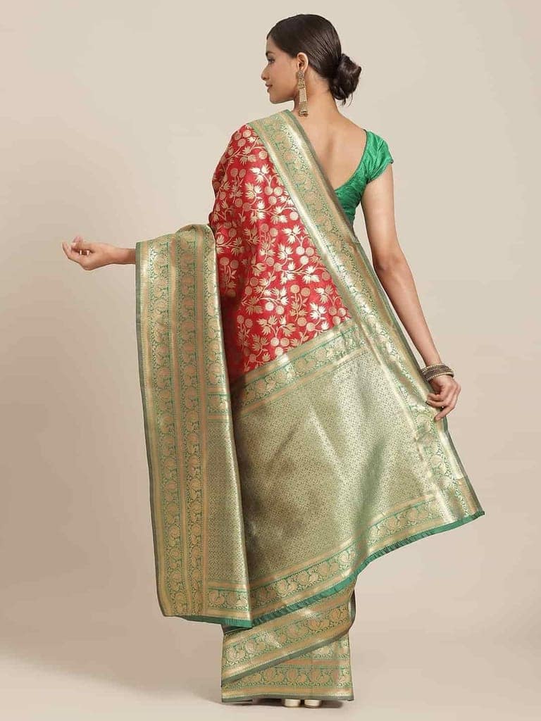 Women's Banarasi Art Silk Saree With Unstiched Blouse Piece view 2