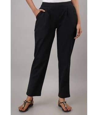 IRIDAA JAIPUR - Black Cotton Regular Women's Formal Pants ( Pack of 1 )